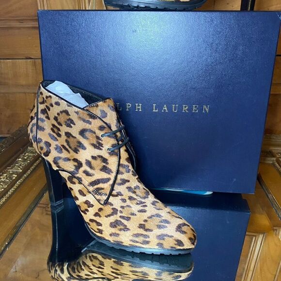 Ralph Lauren Fall Runway Collection Made in Italy Cayla Leopard Haircalf Boot - Picture 16 of 16